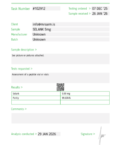 PEPTIDES 26 mr sarm australia selank5mg