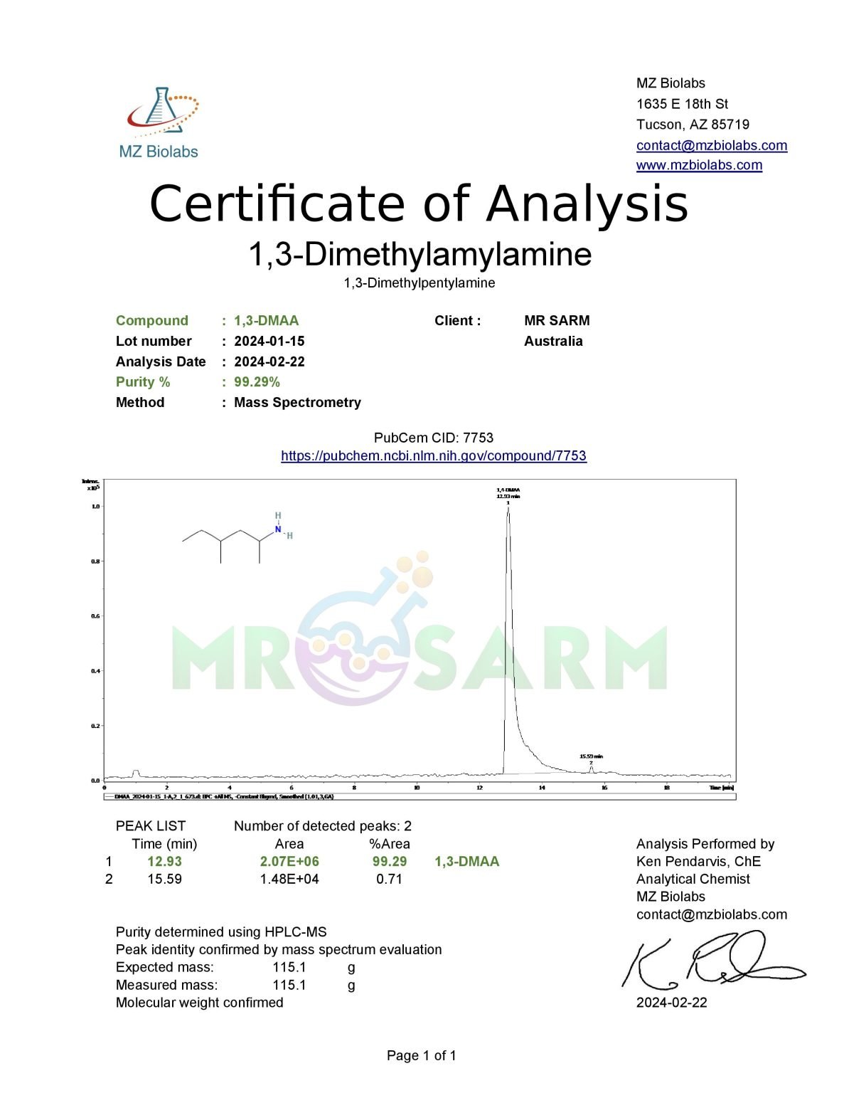 DMAA - 1,3-Dimethylamylamine Powder | BUY HIGH QUALITY SARMS AUSTRALIA