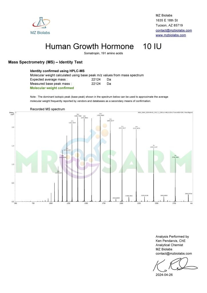 mr sarm australia COA HGH 10IU 2024 04 26 page 002