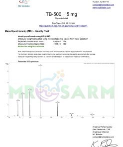 mr sarm australia COA TB 500 5mg 2024 04 26 page 002