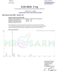 mr sarm australia COA AOD 9604 5mg 2024 10 27 page 002