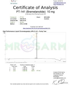 mr sarm australia COA PT 141 10mg 2024 10 27 page 001